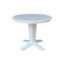 International Concepts 36 in. Solid Wood Round Top Pedestal Dining Table with 4 Chairs in White K08-36RT-23B-C61-4 - alternate 4